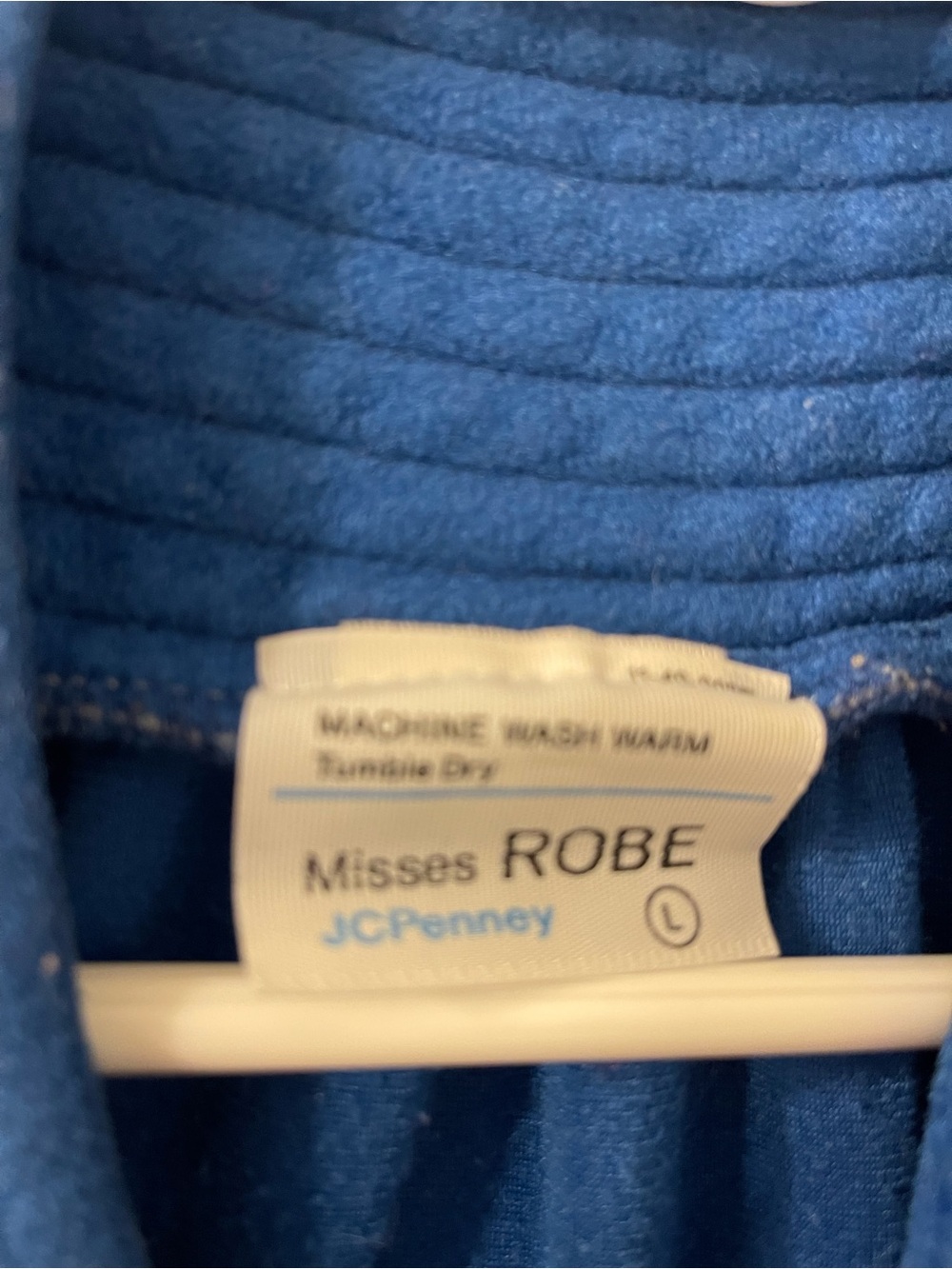jcpenney Blue Quilted Robe with Ribbed Texture - Picture 4 of 5